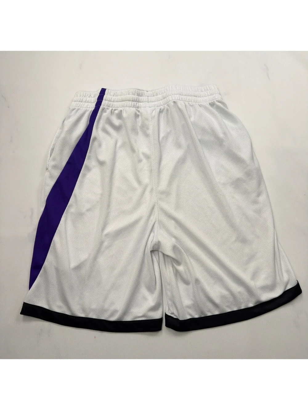 Nike Basketball Shorts White Purple Black Trim - Boys XL+ Husky